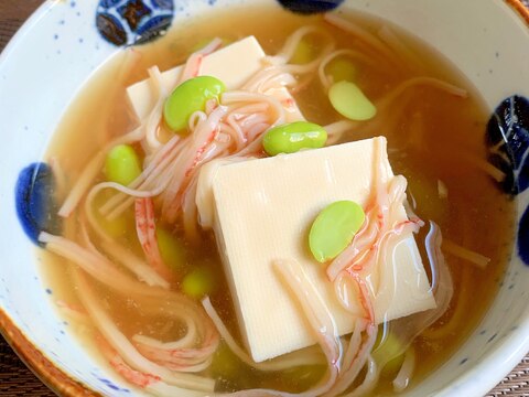 豆腐の枝豆かにあんかけ